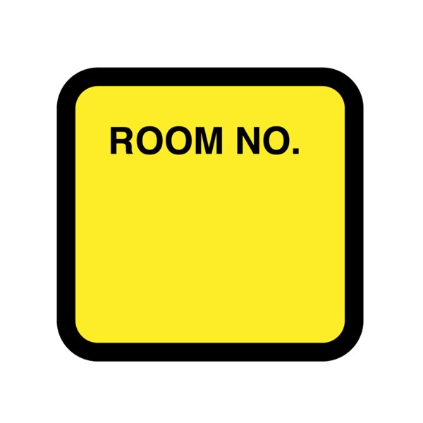 Nevs Printed Chart Labels - Room No 1-7/16" x 1-1/2" Yellow w/Black NRBP-S-YELLOW - main